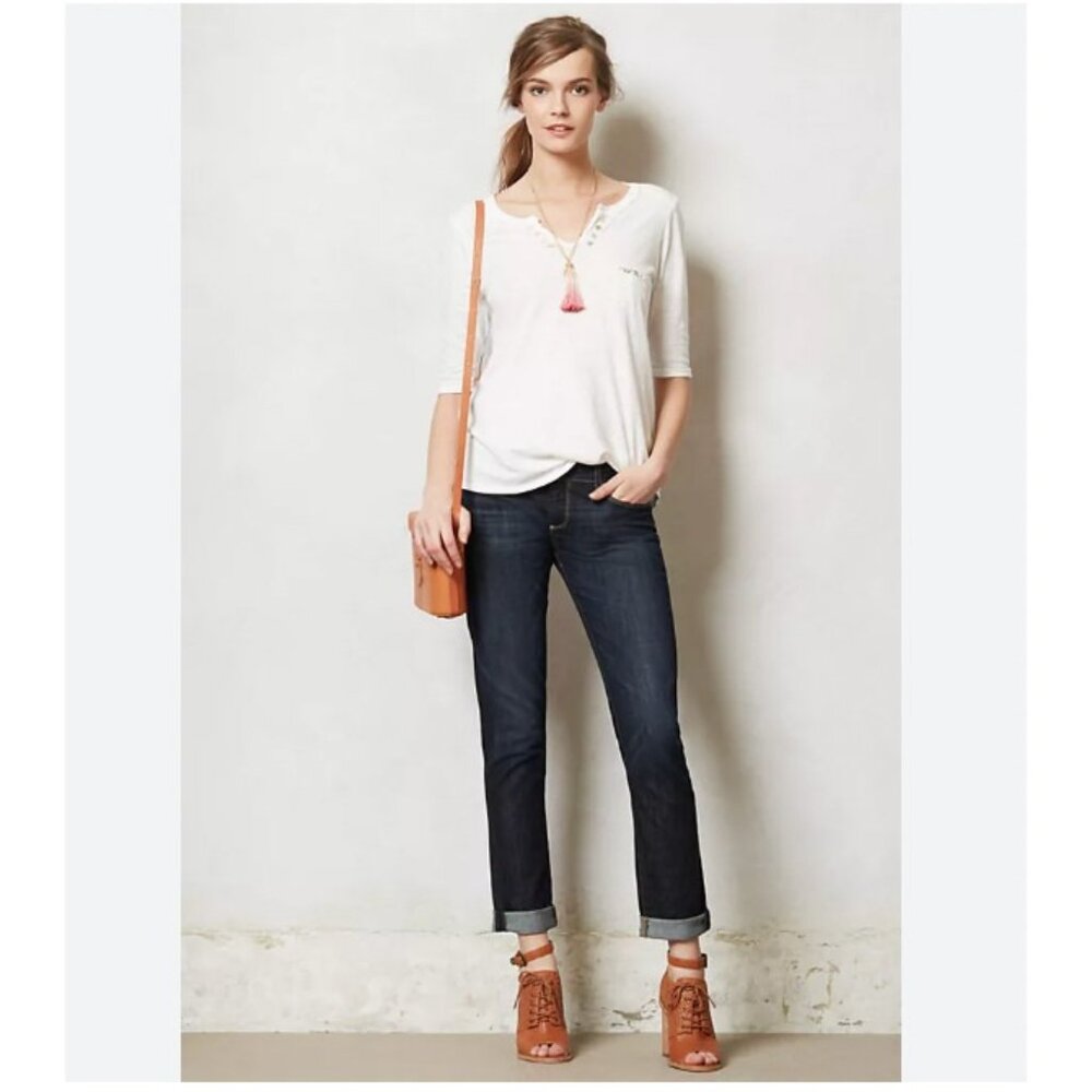 Paige Jimmy Jimmy Skinny Boyfriend Jeans Womens 29 Blue Dark Wash Denim